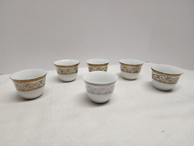 Vintage  Alpine Cuisine Germany FINE PORCELAIN Cups Set Of 6 -B03