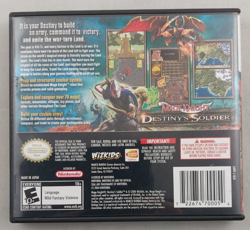 Mage Knight: Destiny's Soldier (Nintendo DS, 2006) CIB / Complete - Tested - Image 4 of 4