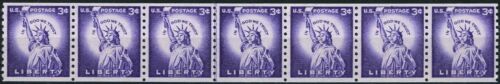 Statue of Liberty Untagged Large Holes MNH Line-Centered Strip of 7 Scott 1057A - Picture 2 of 2