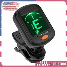 1X Clip-On LCD Digital Tuner for Guitar Bass Violin Ukulele Chromatic AT-01A NEW
