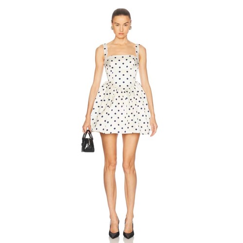 SELF-PORTRAIT Polka Dot Satin Mini Dress Size 2 $555