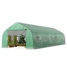 Outsunny Serra da Giardino 8x3x2 m a Tunnel con Copertura in PE e Struttura