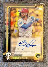 2025 Topps Gilded Collection Bryce Harper Black Gold Auto /10 #CGA-BH Phillies