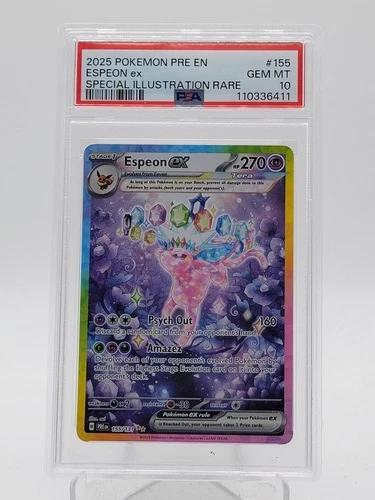 ESPEON EX 2025 POKEMON PRISMATIC EVOLUTIONS SIR #155/131 PSA 10 Q0895