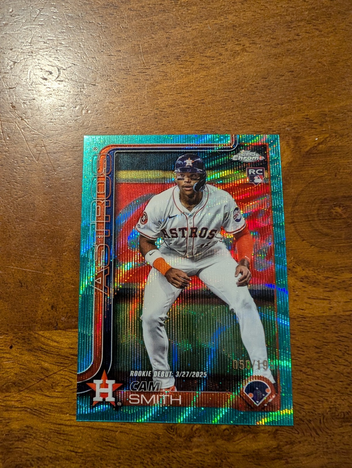 2025 Topps Chrome Update #USC19 Cam Smith Aqua Wave Refractors #/199