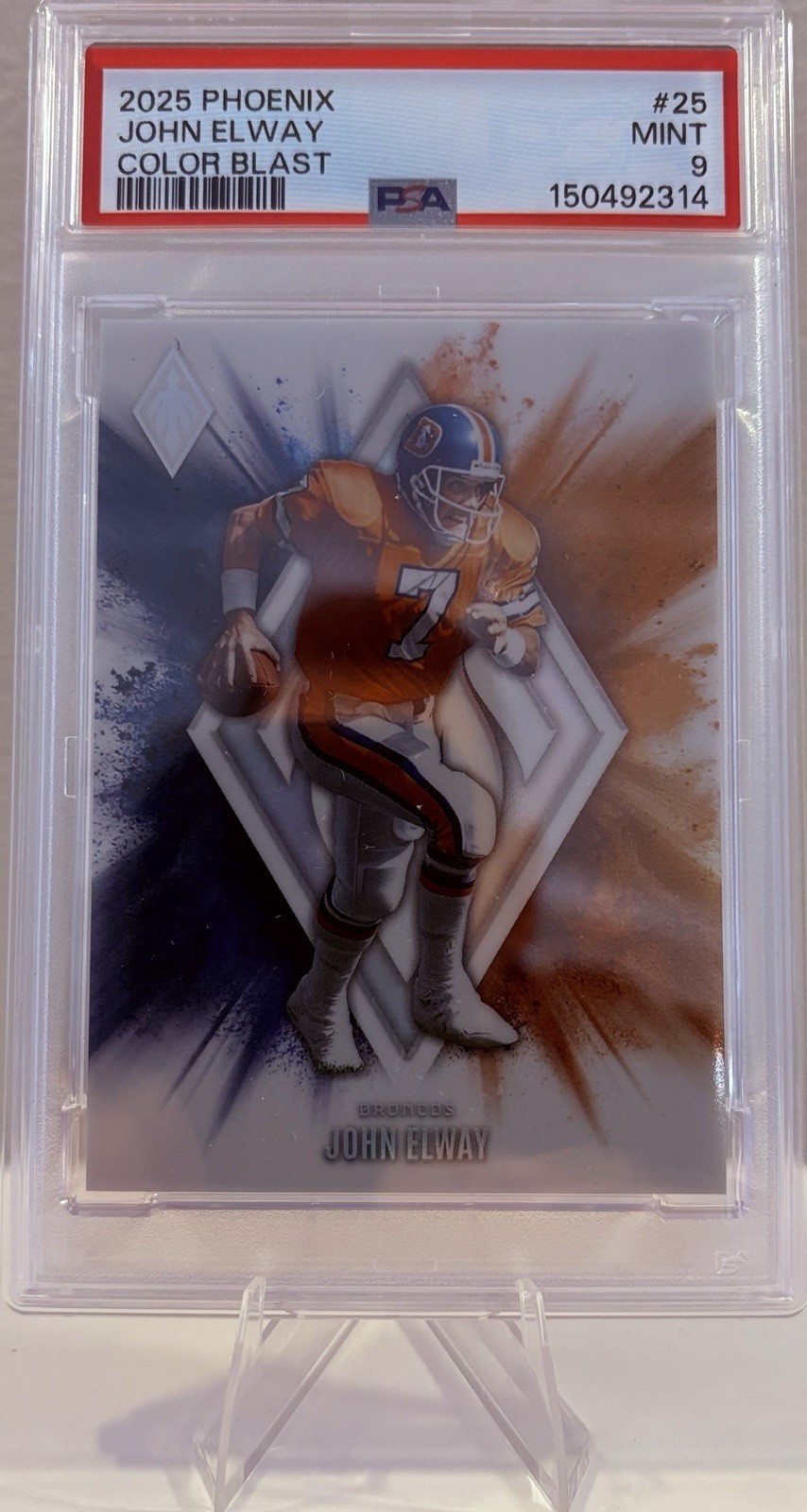 2025 Panini Phoenix #25 John Elway Color Blast PSA 9