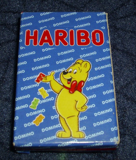 Haribo Domino Kartenspiel mit Anleitung Goldbär 28 Doppelkarten 6 5 x 4 cm
