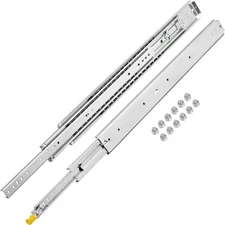 48 Inch Heavy Duty Drawer Slides 500Lbs Capacity Smooth Metal Side Mount Rails