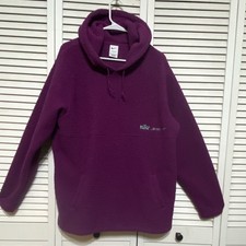 Nike Therma-FIT Women Pullover Hoodie Purple Fleece Hooded Pockets Size L