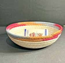Stilesardo Round Multipurpose Raffia Bowl 6.5” Made In Sardinia, Italy