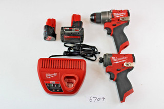 Milwaukee M12 Fuel Combo Kit Hammer Drill/Impact Driver (3497 22) used 6709