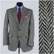 USA Tailored HARRIS TWEED Jacket 40R US Herringbone Vintage Sport Coat Blazer