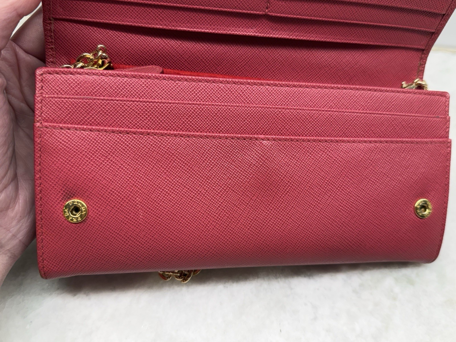 PRADA Peonia Feminine Saffiano Leather Long Flap Bifold W/ Added Crossbody thumbnail 20