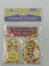 Miss Elizabeth's HANDMADE STICKERS 4 Pack Friendship Floral Scrapbook Craft