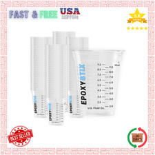 100pcs 12oz Clear Graduated Mixing Cups with Markings in, oz, mL for Resin Paint