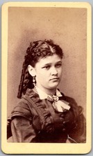 Antique CDV Circa 1870s Bogardus Young Lady In Dress New York NY
