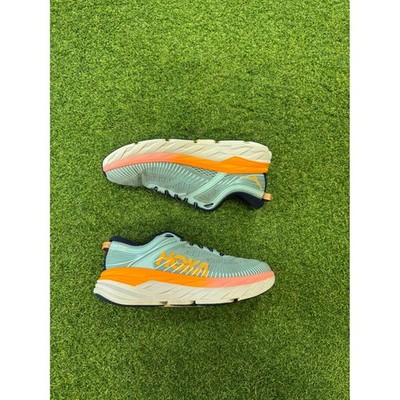 Hoka One One Bondi 7 Women 9.5 Blue Fog Orange Running Shoes 1110519 BMOL