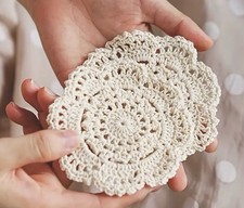 Crocheted Drink Coasters Cottage Core Vintage...