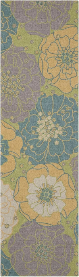 Home Home & Garden Indoor/Outdoor Green 7'9" x Square Area Rug, Easy Cleaning... - Image 2 of 4