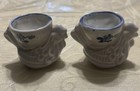 Pfaltzgraff Yorktown Egg Cups Chicken Hen Stoneware Blue Scroll Set of 2 — photo 3