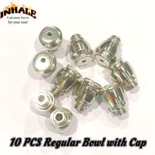 10 PCS metal parts regular bowl w cap for herb tobacco smoking pipe or lamp