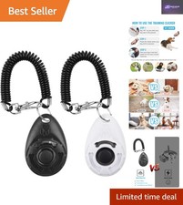 Comfortable Ergonomic Dog Clickers with Wrist Strap &ndash; Train Your Pets Easily