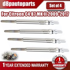 Set of 4 For Citroen C4 B7 MK II 1.6 2.0 HDI Diesel Heater Glow Plugs 2009-2017