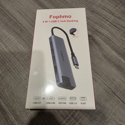 6 IN 1 USB C HUB DOCKING HDTV 4K USB3.0 RJ45 FOR IPAD PRO/HP/DELL