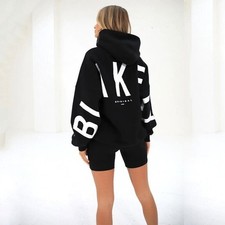 Women Blake Print LooseSports Hoodie Hooded Sweatshirt Pullover Long Sleeve
