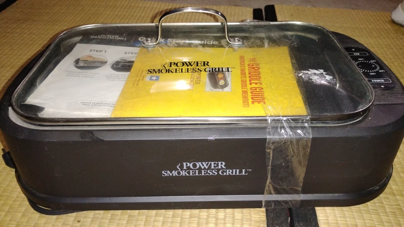 Power Smokeless Grill with Tempered Glass Lid with Interchangeable Griddle Plate