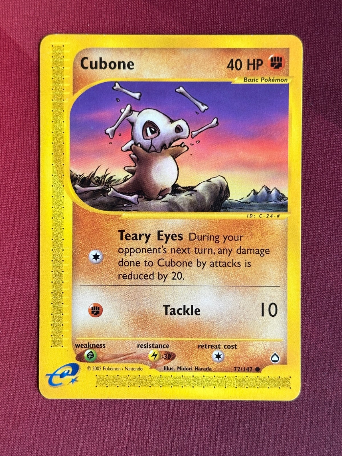 CUBONE 72/147 Aquapolis non-holo E-READER Pokemon TCG card NM+ CLEAN!