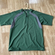 Mens Demarini Baseball Pullover 1/2 Zip Performance Cage Jacket SMALL Green/Gray