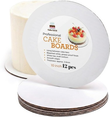 10 inch White Round Coated Cakeboard,Waxed Greaseproof, Disposable Cake Circle