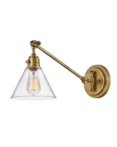 Hinkley Lighting 3690 Arti 10" Tall Hardwired or Plug-In Wall - Heritage Brass / - Picture 1 of 12