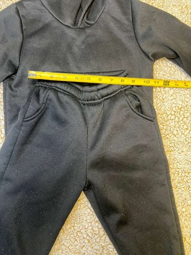 Conjunto de sudadera con capucha y pantalones deportivos para niños talla 5/6 negro y azul cálido conjunto polar - Imagen 16 de 17
