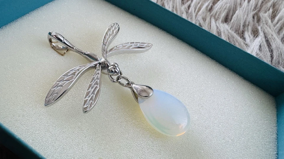 Pierre Lang Anhänger Libelle Mondstein Kettenanhänger Silber w. neu OVP - Bild 4 von 4