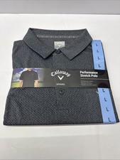 Callaway Men's Moisture Wicking Performance Golf Polo Large Black Heather