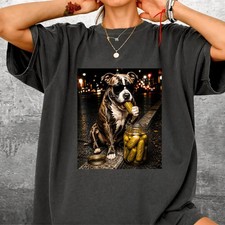 Cool Pitbull Eating Pickle Tee   Funny Urban ...