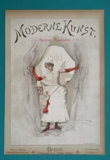 HAPPY NEW YEAR 1890 Ball Lady Opening Curtain - 1889 COLOR Print