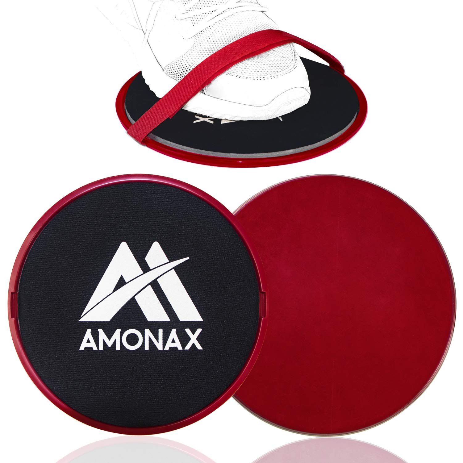 Amonax Fitness Sliders, Double-Sided Sliding Disc, with Straps for (H8h)