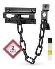 Jack N'Drill 2 Pack Door Chain Lock, Exclusive Chain 9.96  Chain Length - Black