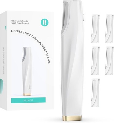 Sonic Dermaplaning Tool for Face - Rechargeable Dermaplane Razor with 6 White