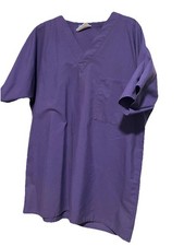 Size Medium- Crest- Purple Short Sleeved Scrub Top. One Pocket. 29  Length.