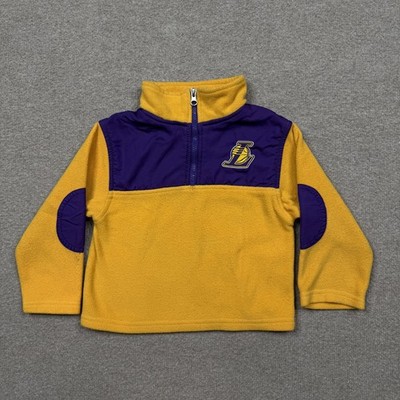 LA Lakers Toddler Jacket Size 4T Yellow Fleece Quarter Zip NBA Basketball  Gear