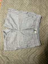 TOMMY BAHAMA Boys Medium 7/8 Blue/Gray 100 Cotton Pull-on Deck Chino Shorts