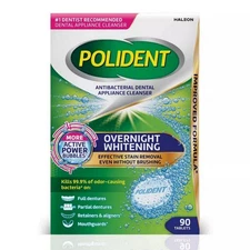 Overnight Whitening Cleanser 90 Count  by Polident
