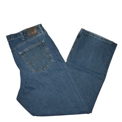 LEE Men's Size 40x32 Classic Fit Denim Jeans Straight Leg Dark Wash