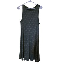 Old Navy Tank Dress L Womens Green White Sleeveless Pullover Stretch Midi