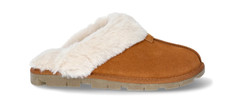 Joyspun Womens Suede Clog Slippers Chestnut Size 8