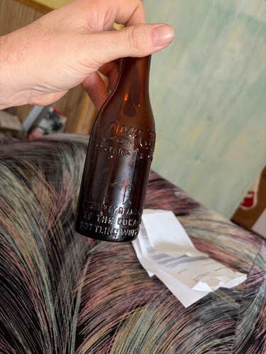 coca cola amber color bottle 1900s cincinnati ohio with arrow ex con